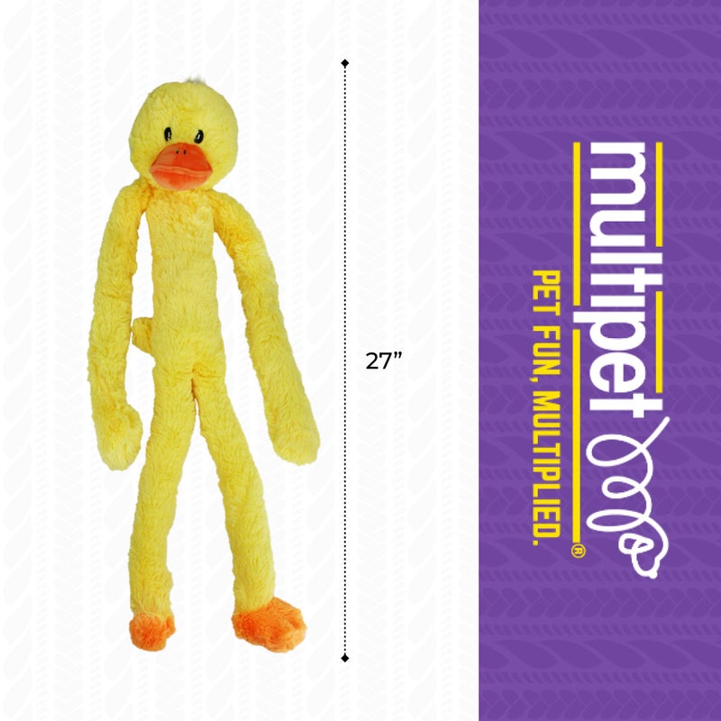 Multipet Swingin' Slevin Duck Dog Plush Toy - Squeaky Dog Toy for All Dogs - Extra Soft Plush - Stuffed Animal for Cuddling & Playing - Cute Dog Pet Toy (27â€, Yellow, 5 Squeakers) - Image 5