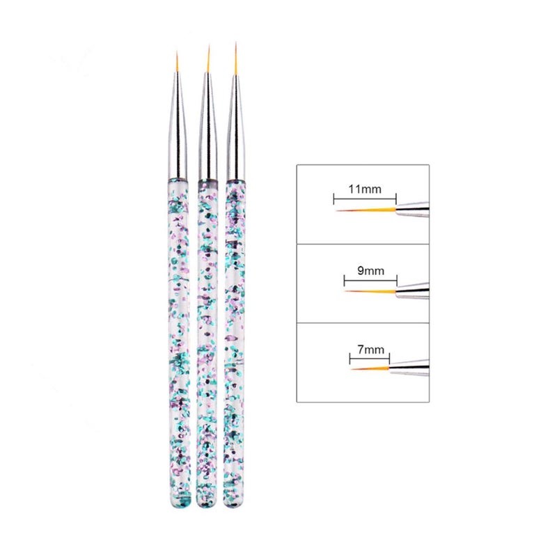 LWBTOSEE 2pc Nail Ombre Brush Nail Art Painting Pen Brush UV Gel Polish Gradient Color Rhinestone Crystal Acrylic Nail Drawing Pen - Image 5