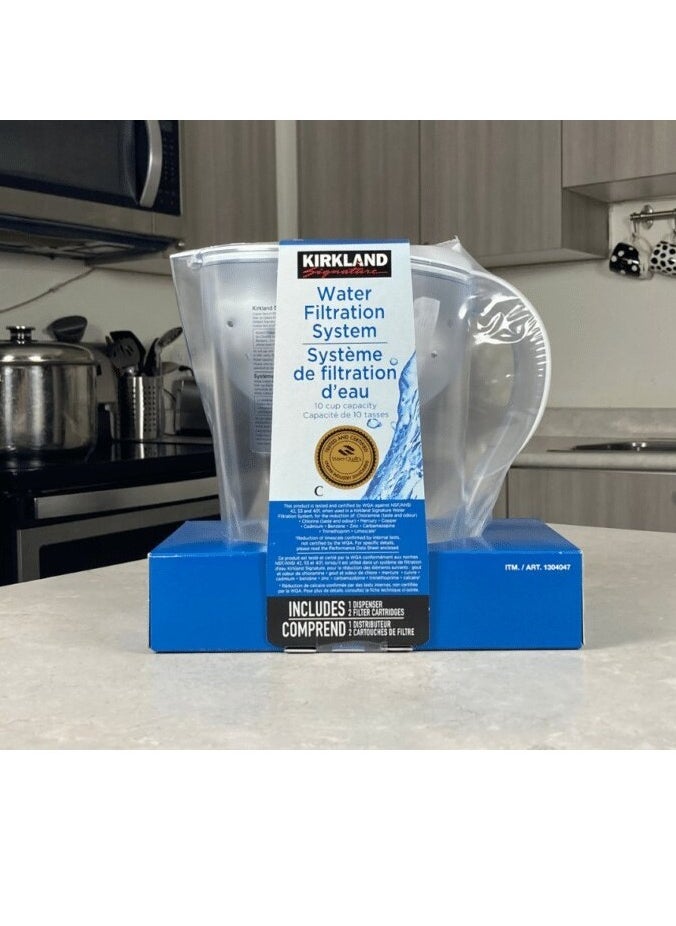 Kirkland Signature - Water Cleaner Filtration System With 2 Water Filters And 1 Dispenser  10 Cups Capacity - Image 1