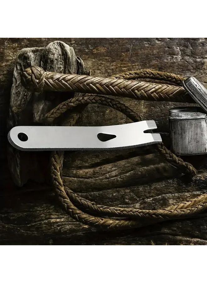 مفك برغي صغير محمول من الفولاذ المقاوم للصدأ (قطعتان) أداة متعددة بسلسلة مفاتيح معدنية متينة للتخييم والبقاء مع مقبض مريح تصميم مضغوط لإطقم المشي لمسافات طويلة والبقاء في الهواء الطلق - Image 2