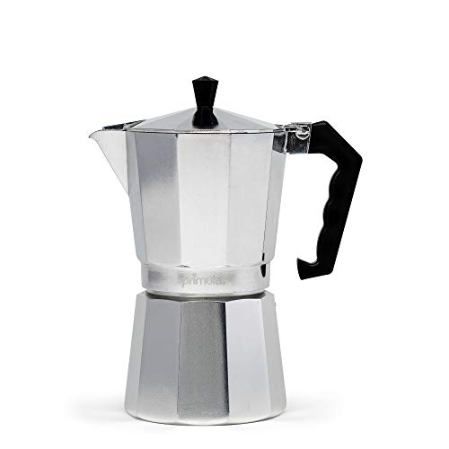 Primula Classic Stovetop Espresso and Coffee Maker, Moka Pot for Italian and Cuban Café Brewing, Greca Coffee Maker, Cafeteras, 9 Espresso Cups, Silver - Image 1