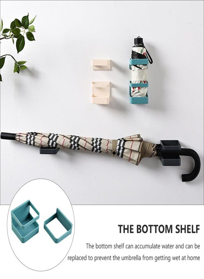 بريتي زووم حامل مظلات جداري من بريتيزوم، ذاتي اللصق، رف معلق على الحائط مصنوع من مادة البولي بروبيلين، مناسب للمنزل والمطبخ والحمام والباب - Image 4