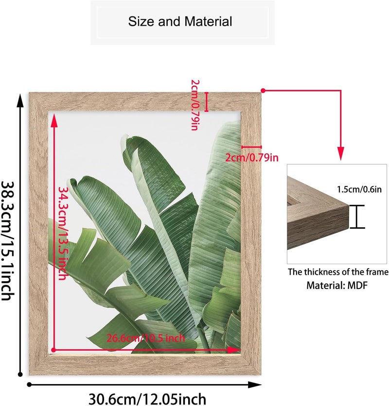 HoozGee Framed Botanical Wall Art Prints Set of 6 Tropical Leaves Plant Leaf Canvas Print Wall Decor Green Wall Art Posters Bedroom Living Room Decor (Tropical Leaf Art, 11"x14" FRAMED) - Image 5