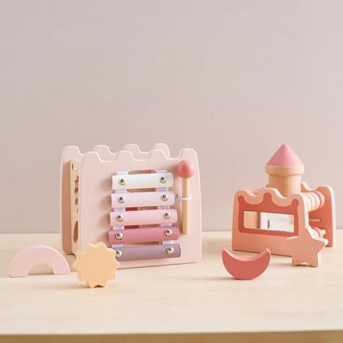 لعبة القلعة للأطفال الصغار والأولاد، ألعاب خشبية تعليمية للتطور المبكر، تعلم للأطفال من 1 إلى 3 سنوات، للأولاد والبنات، فرز الأشكال والألوان لمرحلة ما قبل المدرسة، هدية عيد ميلاد أو عيد الميلاد للأطفال الصغار. - Image 5