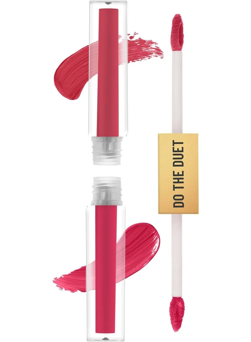 سويس بيوتي Swiss Beauty Select Do The Duet Lipstick | Matte Liquid Lipstick + Tinted Gloss | Infused with Vitamin E and Jojoba Oil | Shade-Imperial Red, 3ml