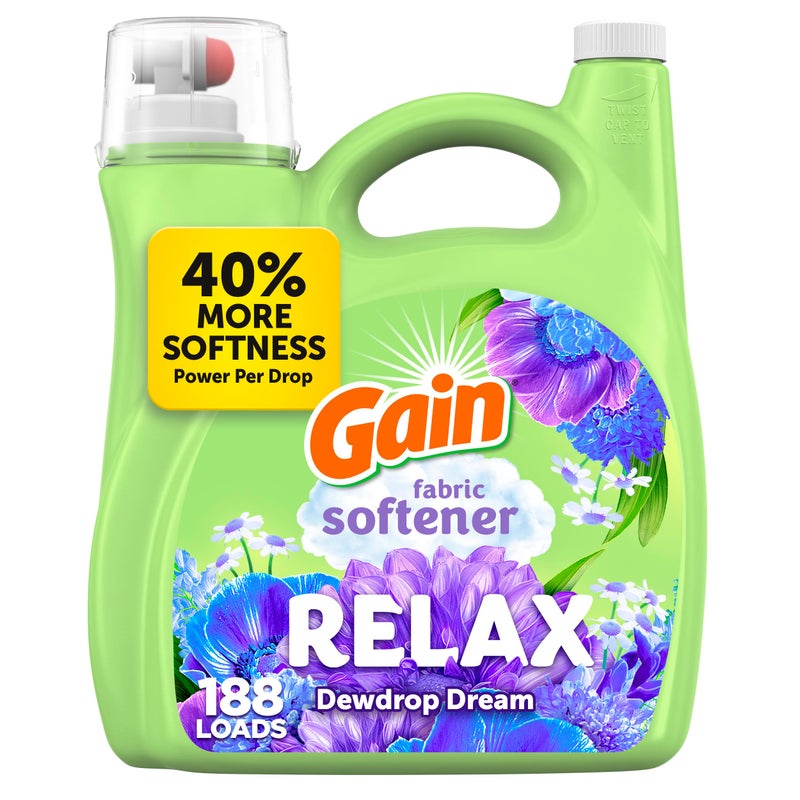 Gain Liquid Fabric Softener (Fabric Conditioner), Relax, 127 fl oz, 188 Loads - Image 1