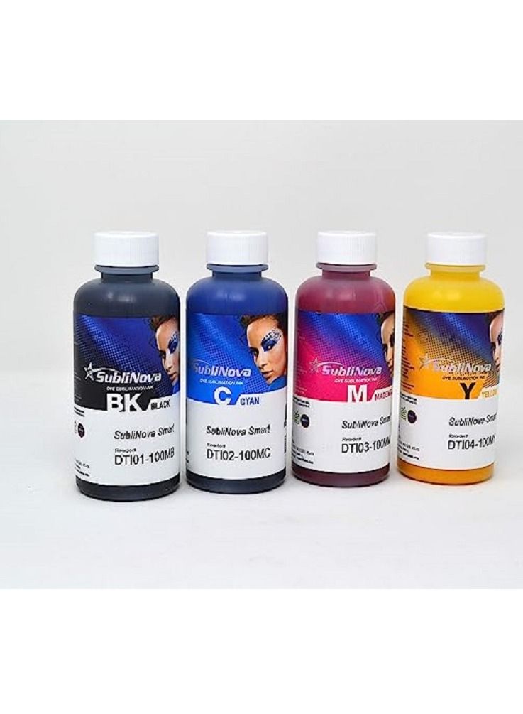 InkTec Ink Subli Nova 4 X 100ml Sublimation Ink, High Density Professional Dye Sublimation Refill Inks Made in Korea,(for CISS). for Inkjet Printers, Heat Transfer on Mugs, t-Shirts, Phone Case etc. (4 Color  - Image 1