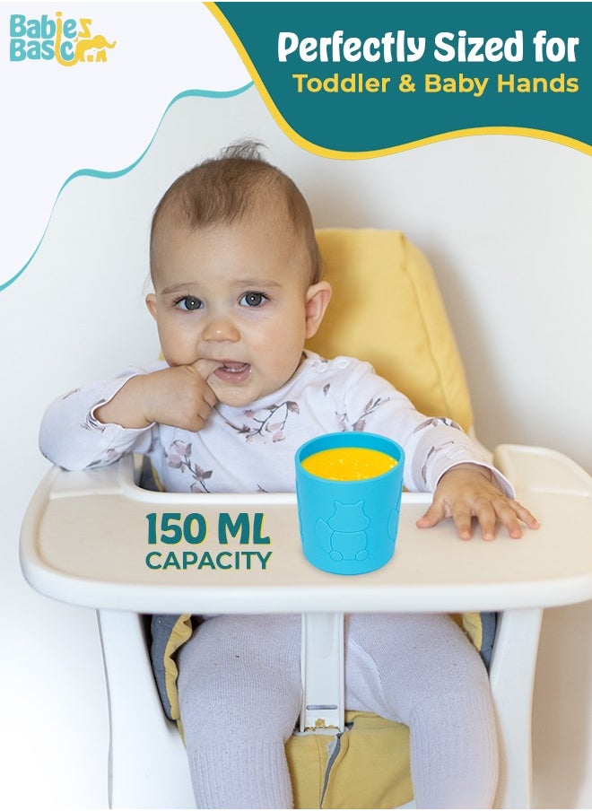 Babies Basic Silicone Trainer Cup For Babies/Kids, Bpa Free, Blue  - Image 3