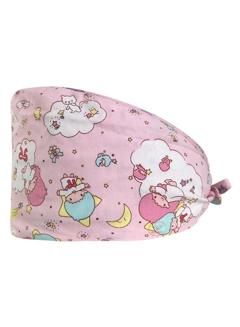 KUYING Nurse Hat With Small Fresh And Cute Pattern Medical Work Hat