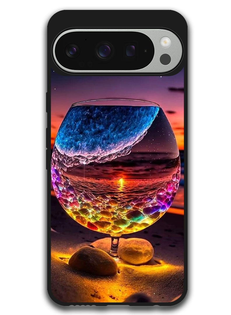 Theodor Protective Case Anti Scratch Shock Proof Bumper Cover For Google Pixel 9 Pro Glass Beach - Image 1