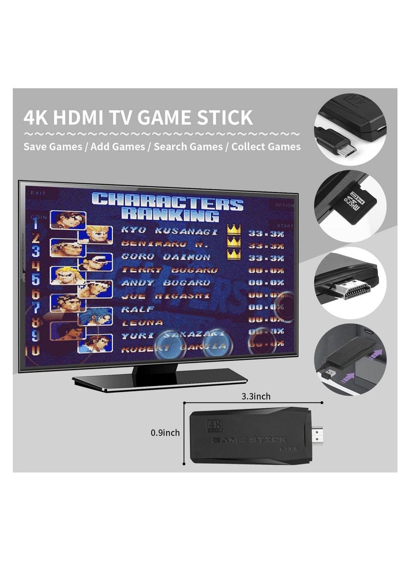Wireless Retro Game Console, Plug & Play Video TV Game Stick With 10000+ Games Built-in, 9 Emulators, 4K HDMI Output for TV with Dual 2.4G Wireless Controllers - Image 3