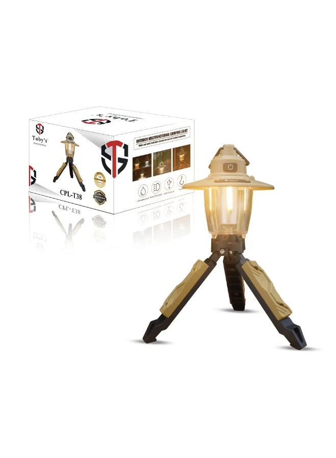 توبيز مصباح عمل قابل لإعادة الشحن من توبي، بطارية 2800 مللي أمبير/ساعة، 3 أوضاع إضاءة، حامل ثلاثي القوائم مع خطاف تعليق - Image 1