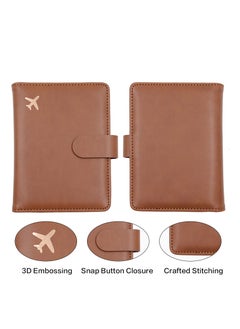 Excefore Passport Holder, Passport Holder Card Slots, Creative Aircraft Certificate Storage Bag, Cute Passport Cover for Women and Men, Waterproof Rfid Blocking Travel Wallet (Borwn)  - Image 5