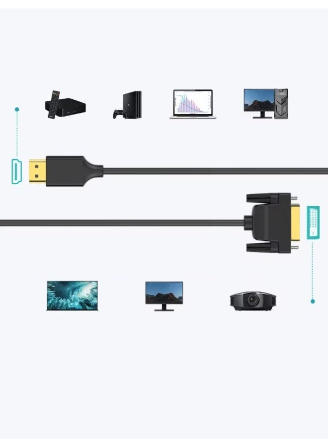 Bright HDMI to DVI Adapter Cable – Bi-Directional, 1080p Full HD, Gold Plated Connectors, Black, 1.5M, 1-PacK - Image 3