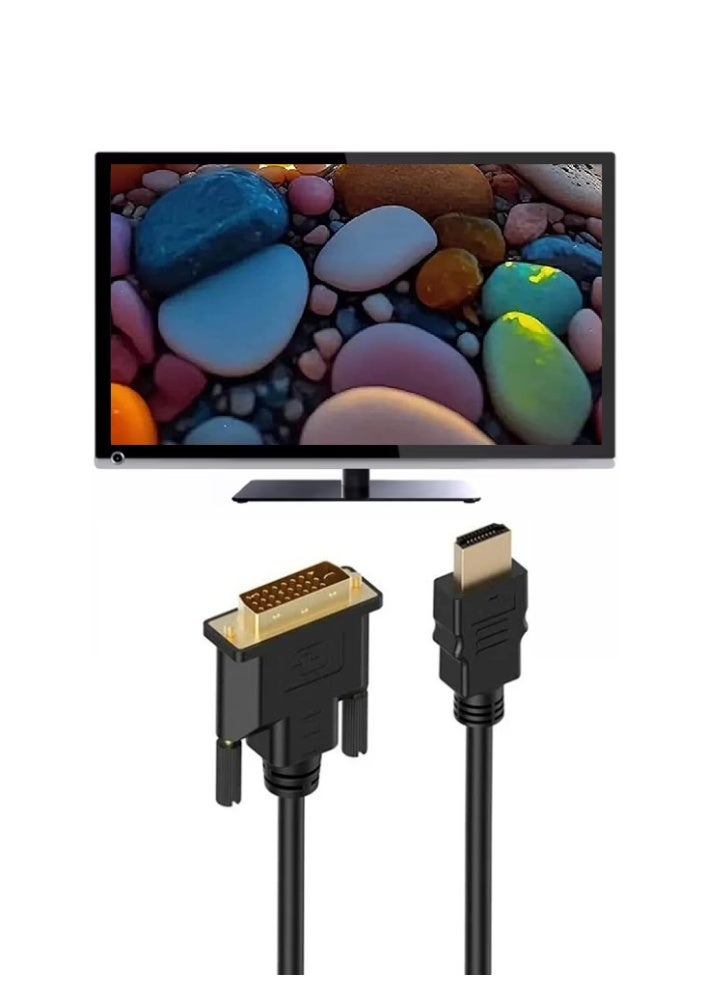 Bright HDMI to DVI Adapter Cable – Bi-Directional, 1080p Full HD, Gold Plated Connectors, Black, 1.5M, 1-PacK - Image 5