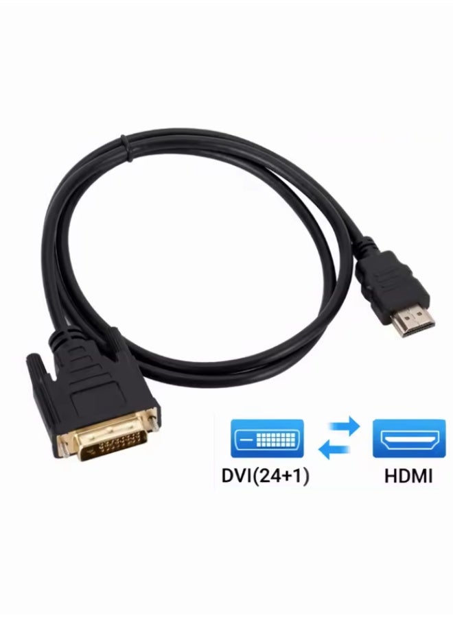 Bright HDMI to DVI Adapter Cable – Bi-Directional, 1080p Full HD, Gold Plated Connectors, Black, 1.5M, 1-PacK - Image 4