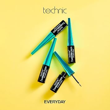 Technic قلم تحديد العيون السائل المقاوم للماء بتغطية عالية، مقاوم للماء، يدوم طويلاً، تركيبة تجف بسرعة، فرشاة دقيقة للتطبيق الاحترافي - Image 5