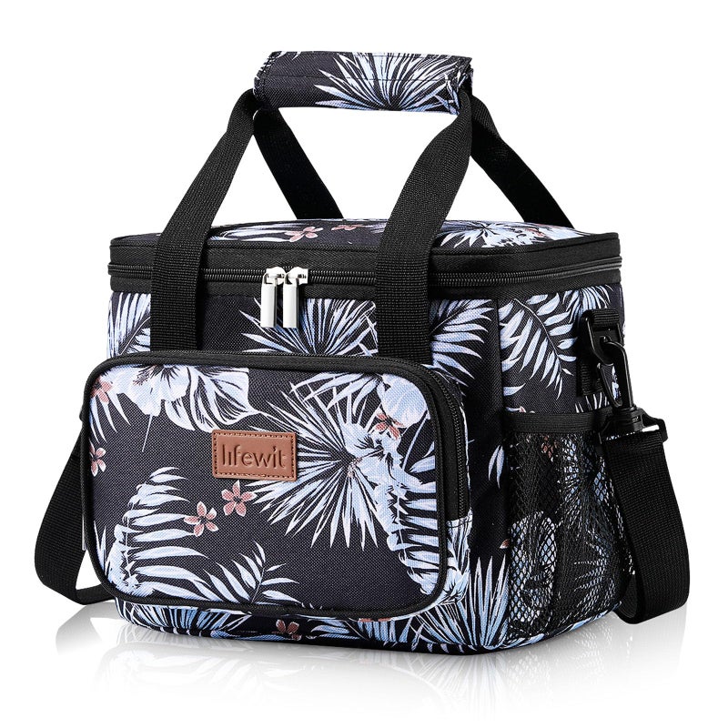 Lifewit Medium Lunch Bag 12Can 85L Insulated Lunch Box Soft Cooler Cooling Tote for Adult Men Women Flower