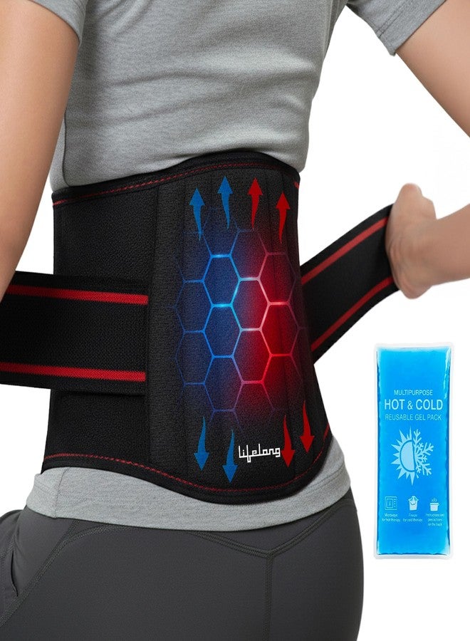 Lifelong Lumbar Sacral Belt with Hot & Cold Pack |Universal Fit for Men and Women| Back Support Brace for Pain Relief |Posture Correction & Lower Back Comfort| Adjustable Elastic Strap Waist Belt - Image 1