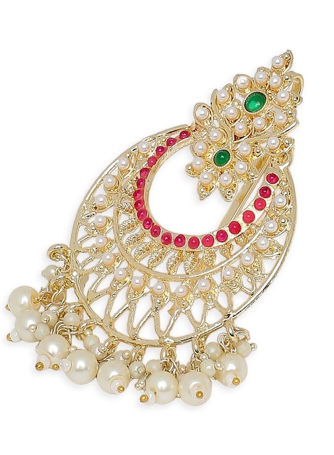 Fabula Jewellery Gold Tone Ethnic Hair Bun Pin - Juda Pin - Jadau Floral Design for Women & Girls Stylish Latest (HST25_Z)- For Women & Girls Stylish Latest - Image 4