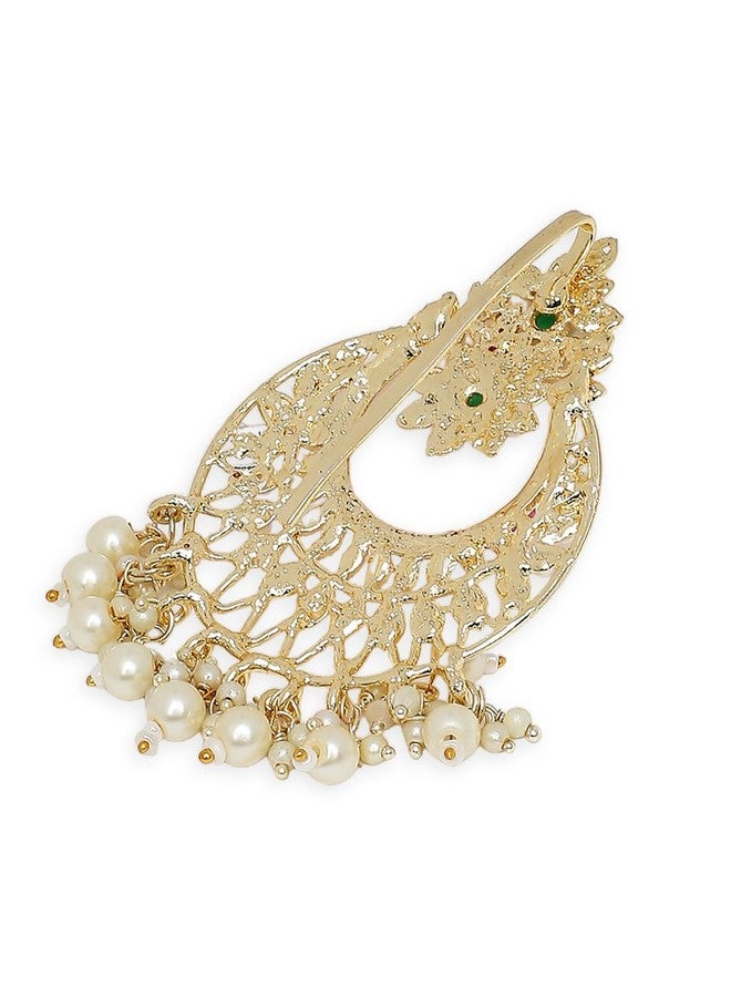 Fabula Jewellery Gold Tone Ethnic Hair Bun Pin - Juda Pin - Jadau Floral Design for Women & Girls Stylish Latest (HST25_Z)- For Women & Girls Stylish Latest - Image 5