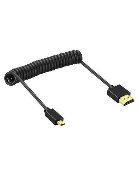 Micro HDMI Cable 0.25M Ultra Slim Flexible Micro HDMI to HDMI Cable for Connecting Sony Mirrorless and other DSLR Cameras to Monitor