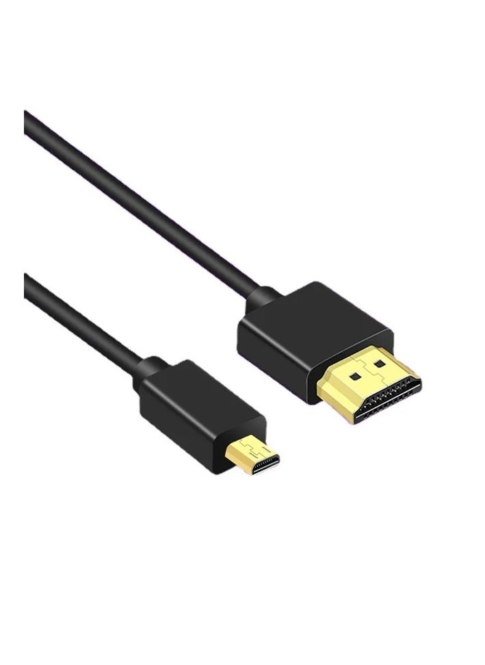 Generic - Micro HDMI Cable 0.25M Ultra Slim Flexible Micro HDMI to HDMI Cable for Connecting Sony Mirrorless and other DSLR Cameras to Monitor - Image 1
