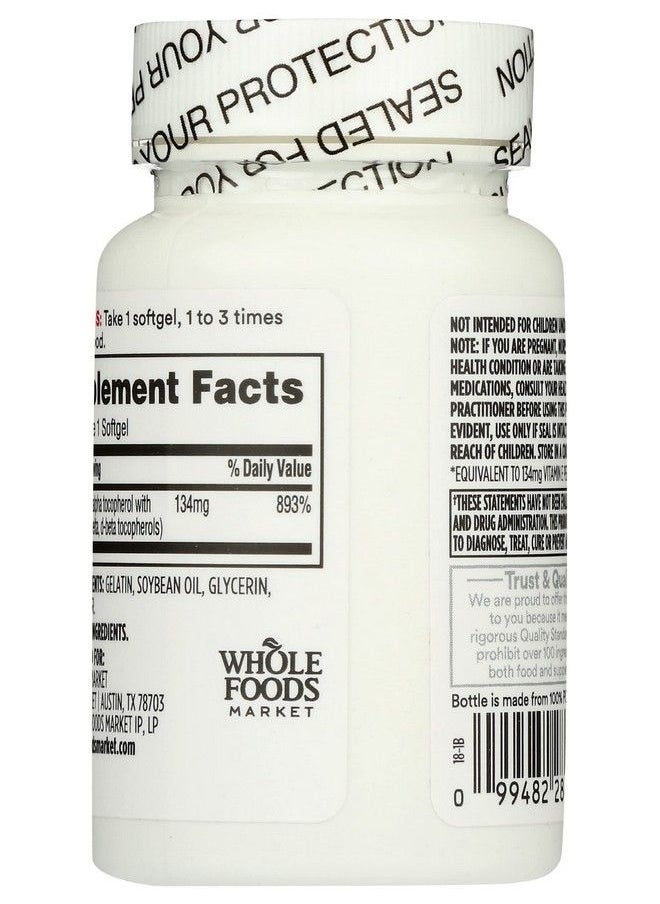 365 by Whole Foods Market - Vitamin E 200 Iu W Mixed Tocopherols 120 Softgels - Image 1
