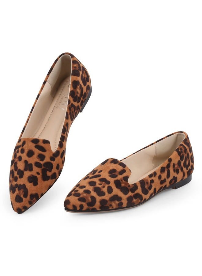 MUSSHOE Flat Shoes Women Comfortable Slip on Women's Flats, New Leopard, 10 - Image 1