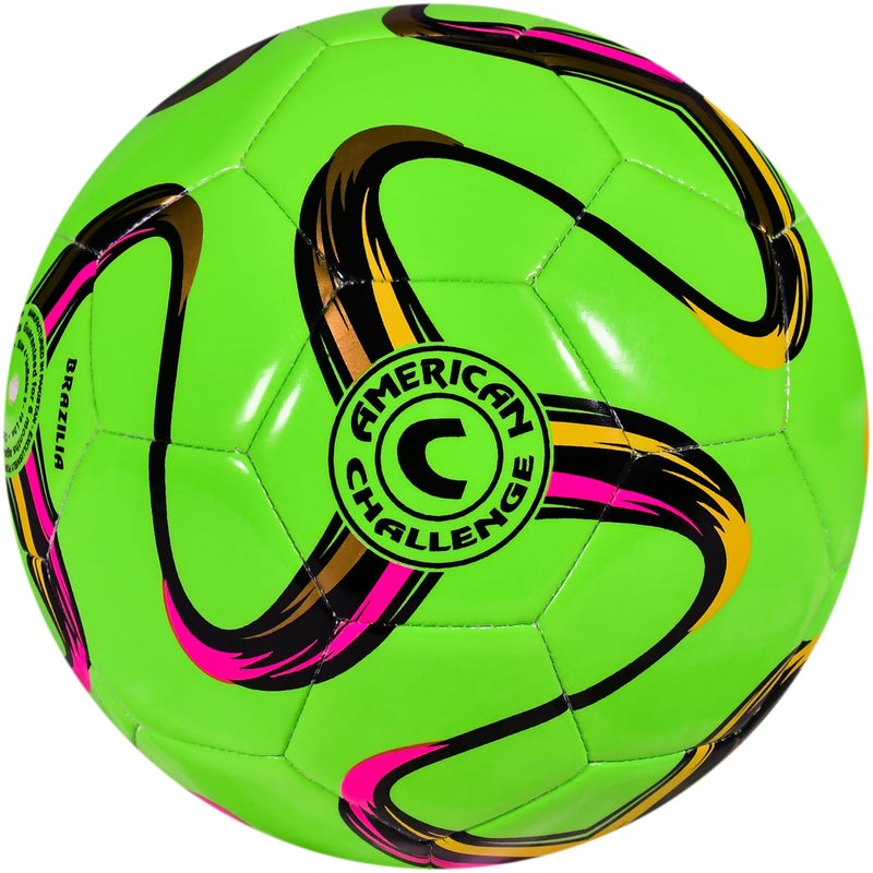 American Challenge Brasilia Soccer Ball Professional Training Soccer Ball for Grass Fields Durable TPU Machine Stitched Soccer Balls Sizes 2 3 4 5 Outdoor Practice Match Play - Image 2