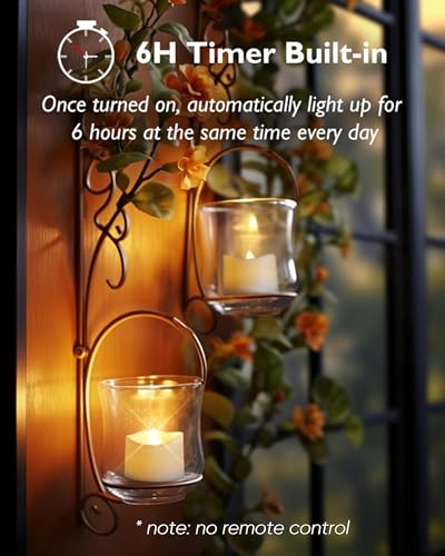 Homemory Timer Tea Lights Candles Battery Operated, 6H Timer Built-in, Auto On Daily, Flameless LED Tealight Votives for Table Centerpieces, Lantern, Holiday Decor, Warm Lamp, No Remote, 12-Pack - Image 3