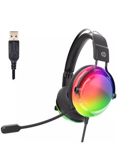 HP DHE-8005T RGB USB Gaming Headset - 7.1 Surround Sound - 40MM Drivers - RGB Backlit Housing - Hi-Res Mic  - Image 1