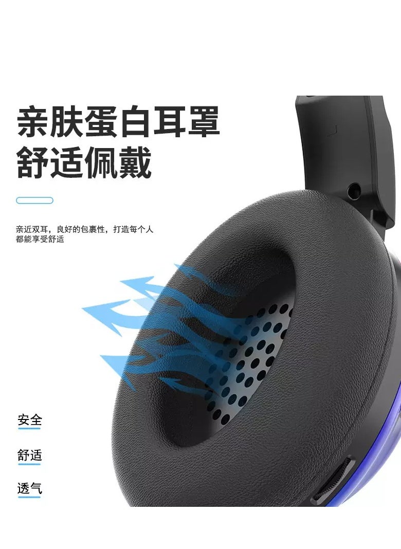 سماعة الألعاب DHE-8005T RGB USB - صوت محيطي 7.1 - محركات مقاس 40 مم - غطاء بإضاءة خلفية RGB - ميكروفون عالي الدقة