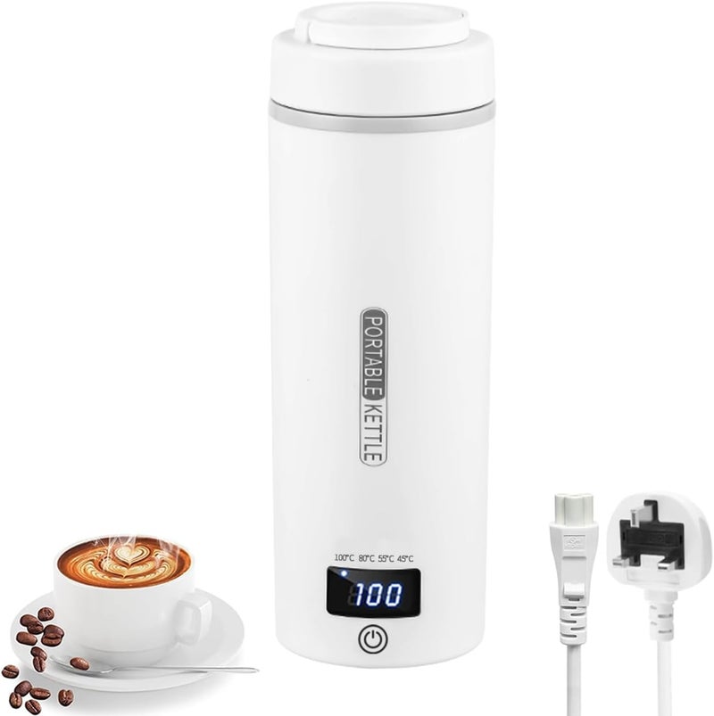 Perfin Travel Electric Kettle 500ml Portable Mini Tea Coffee Kettle Cup with 4 Temperature Settings, Small Water Boiler 304 Stainless Steel, Auto Shut-off&Insulation Protection - Image 1