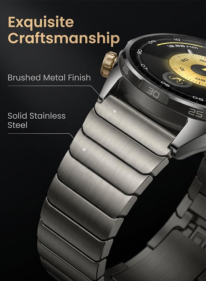 VINSOC 22mm Stainless steel Replacement band No Gap Compatible with Huawei GT6 46mm/GT6 Pro /GT 5 46mm/GT4/ GT3 /GT2 PRO Huawei Watch Strap Grey - Image 3