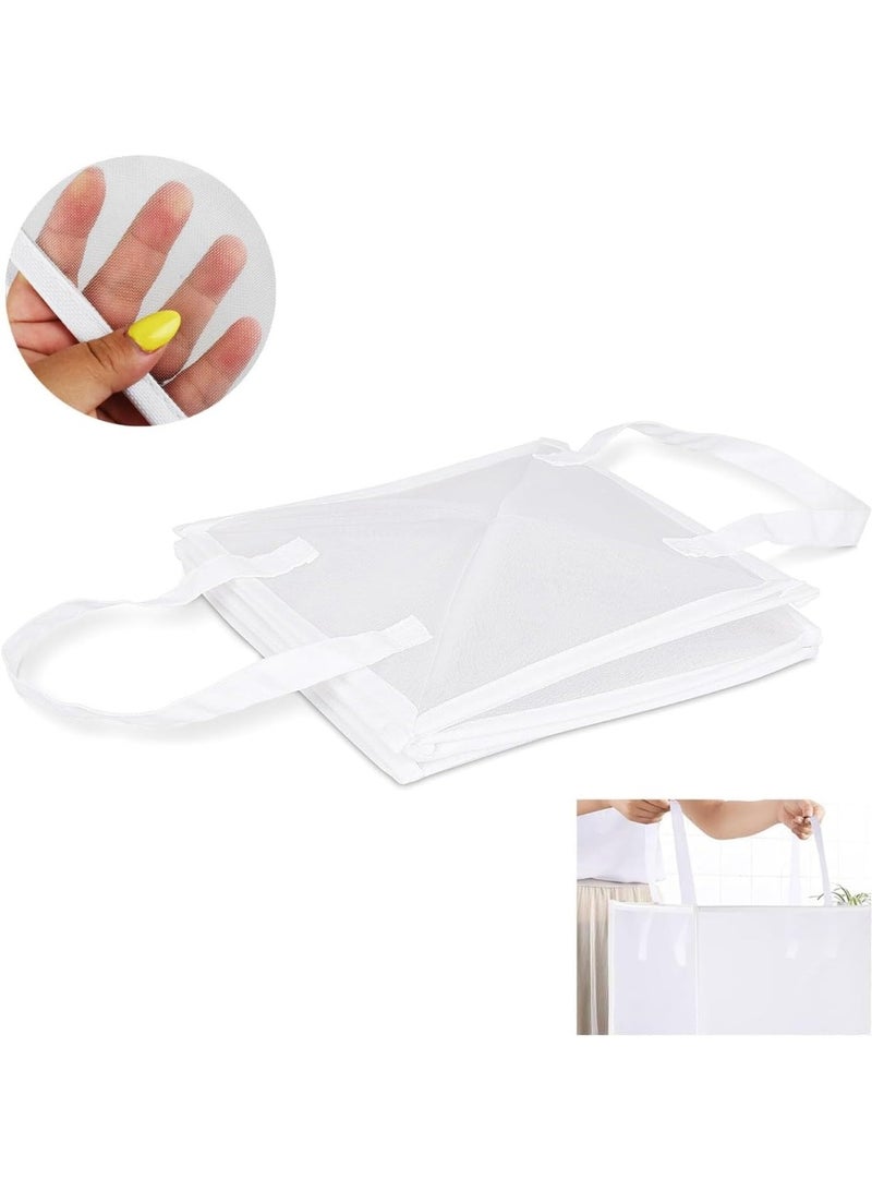 TYCOM Popup Laundry bags Hamper with Handles, Portable Durable Collapsible Storage Easy Folding Pop-Up Clothes Hampers Basket Foldable for Kids Room College Dorm or Travel - Single White - Image 3