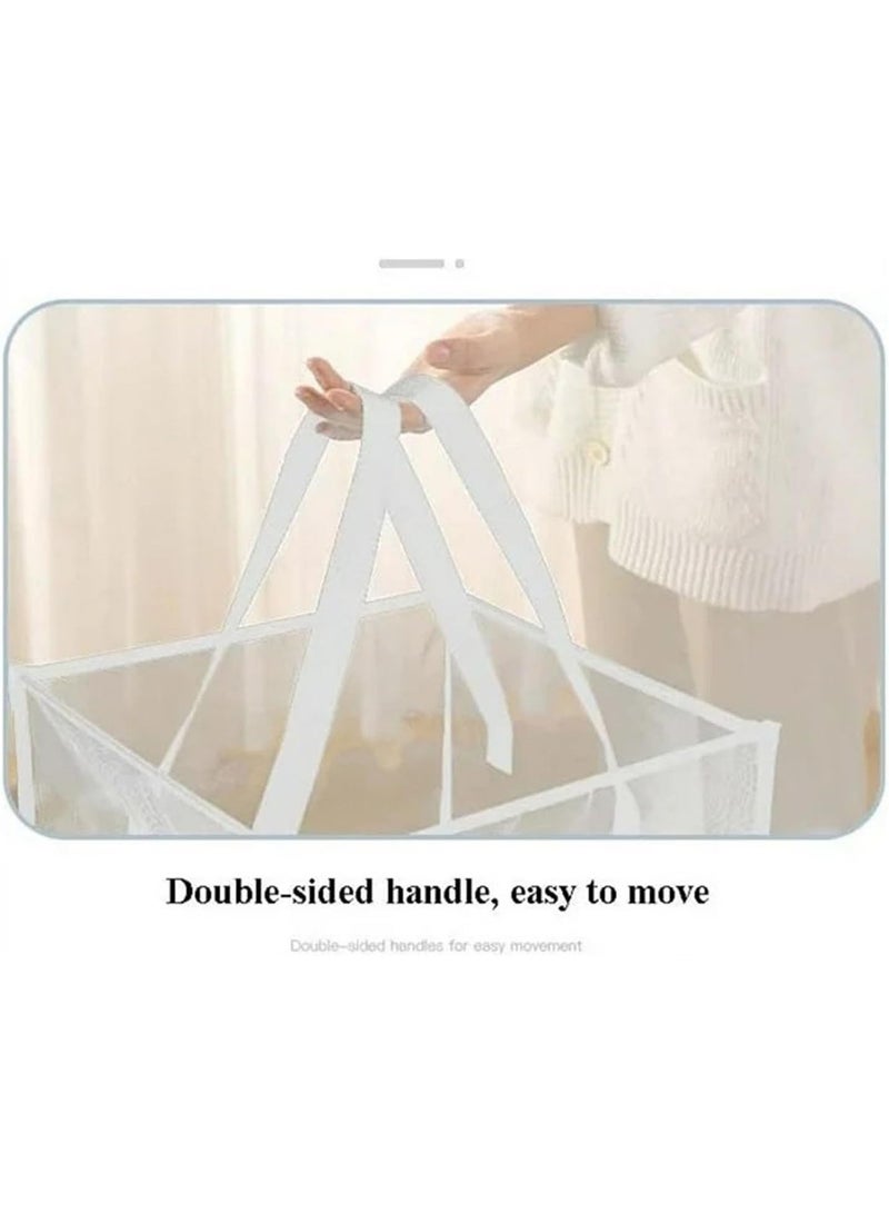 TYCOM Popup Laundry bags Hamper with Handles, Portable Durable Collapsible Storage Easy Folding Pop-Up Clothes Hampers Basket Foldable for Kids Room College Dorm or Travel - Single White - Image 2