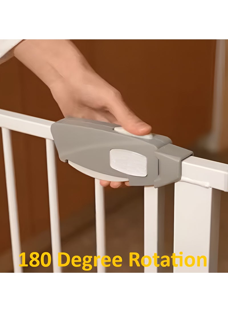 ESSENTIALS 360 Auto Close Safety Baby Gate, Extra Wide Child Gate 75-84cm + 10/20/30cm Extension Kit Maximum Suitable For 144cm, Baby Gates for Stairs & Doorways, Easy Install (75-144cm wide)  - Image 2