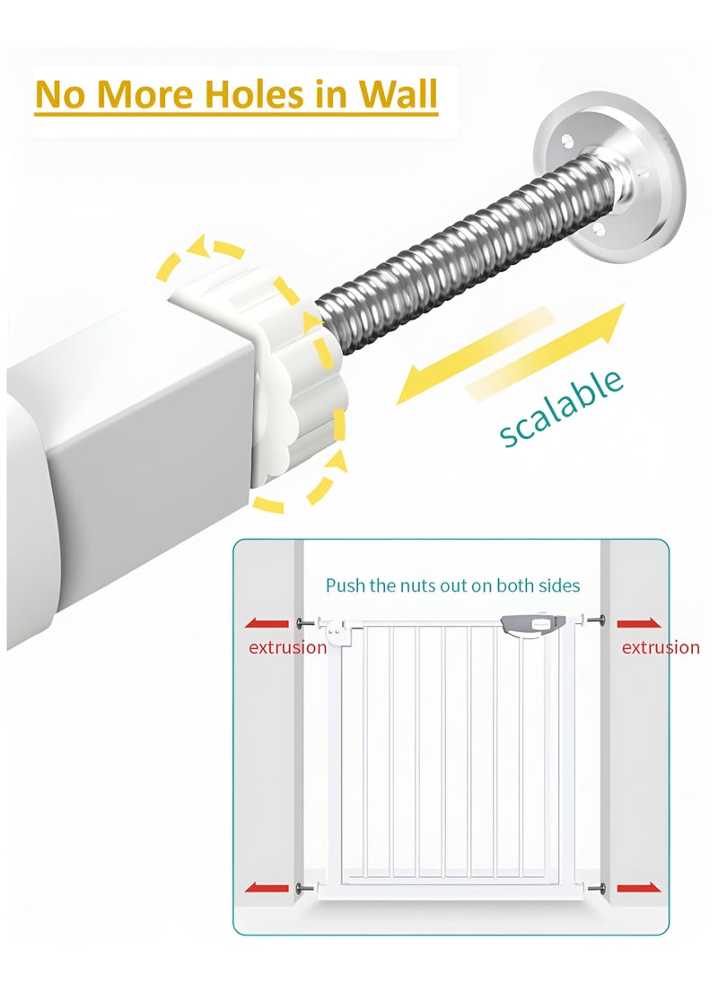 ESSENTIALS 360 Auto Close Safety Baby Gate, Extra Wide Child Gate 75-84cm + 10/20/30cm Extension Kit Maximum Suitable For 144cm, Baby Gates for Stairs & Doorways, Easy Install (75-144cm wide)  - Image 3