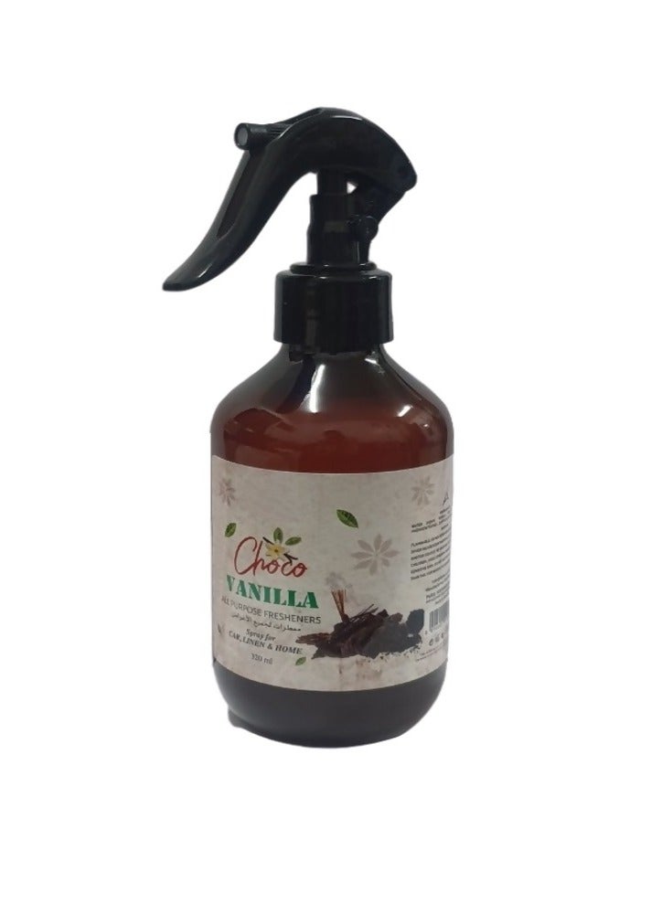 Home and Office Room Freshener Blended With Chocolate and Vanilla Odor Eliminator for Pillows Carpets Cars 320Ml - Image 1