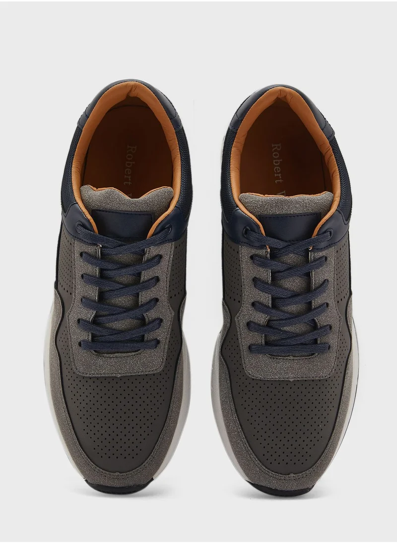 Robert Wood Perforated Casual Sneakers