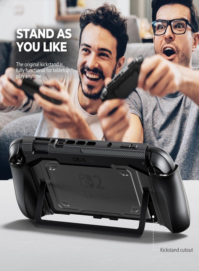 Dexnor for Nintendo Switch 2 Case 2025, Ultra-light Shockproof Dockable Cover with Non-slip Ergonomic Grip & Supports Stand Use - Image 4
