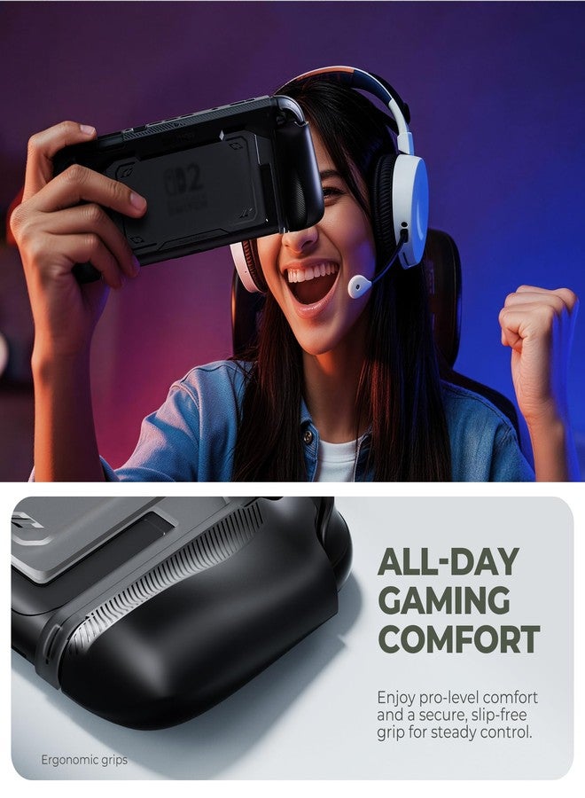 Dexnor for Nintendo Switch 2 Case 2025, Ultra-light Shockproof Dockable Cover with Non-slip Ergonomic Grip & Supports Stand Use - Image 5