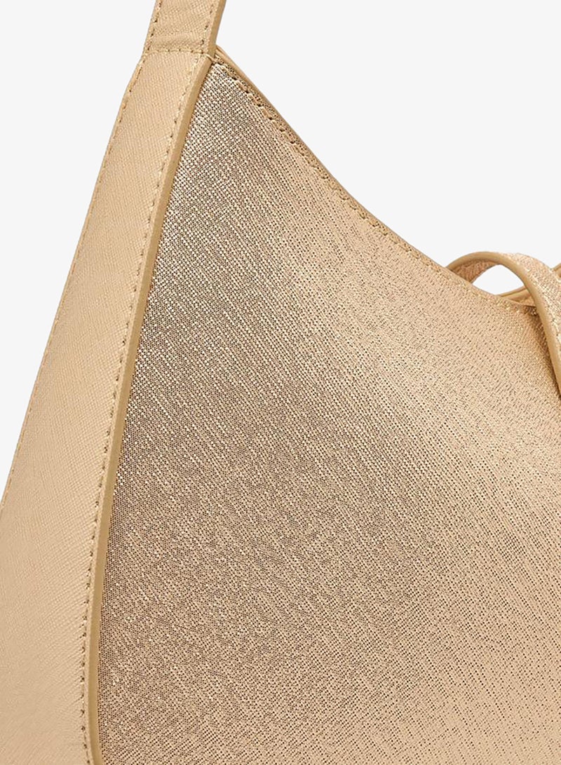 Flora Bella By Shoexpress Flora Bella Metallic Trim Shoulder Bag With Zip Closure - Image 5