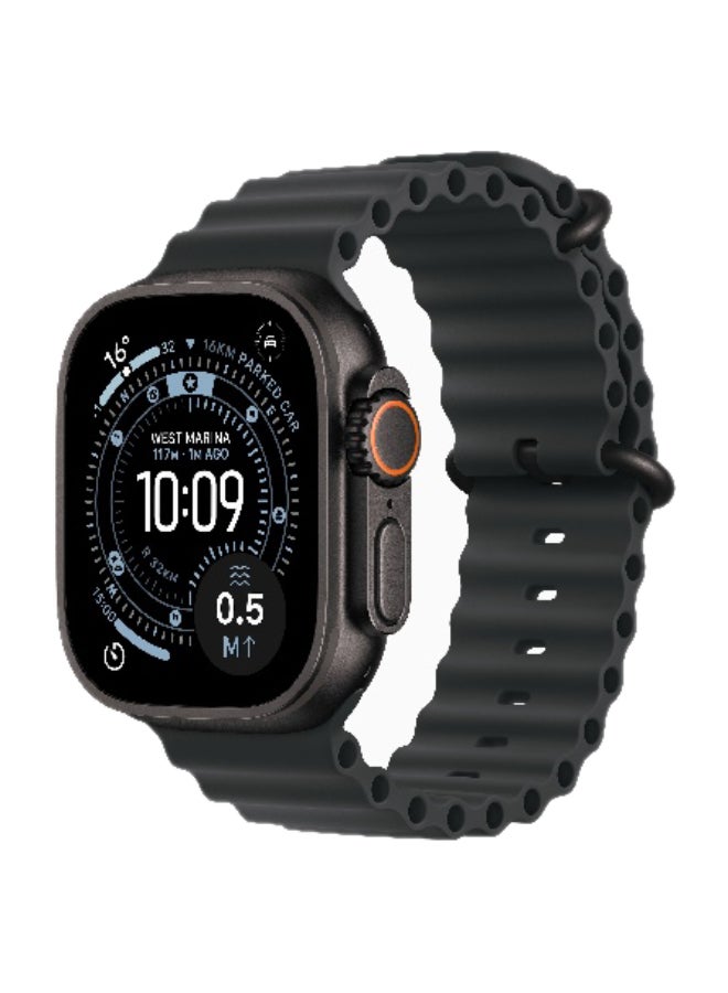 Apple Watch Ultra 3 GPS + Cellular 49mm (International Version) Black Titanium Case With Black Ocean Band - Image 1