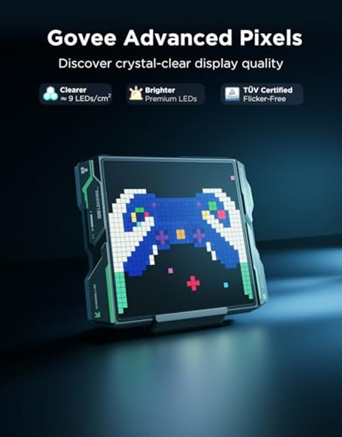 Govee Gaming Pixel Light, RGBIC LED Panel with Real-time Info Display, 150+ Scene Modes & DIY Options, Smart Pixel Lights (Wi-Fi Only), Works with Alexa, Ideal for Game Room Decor, 32x32 Pixels - Image 3