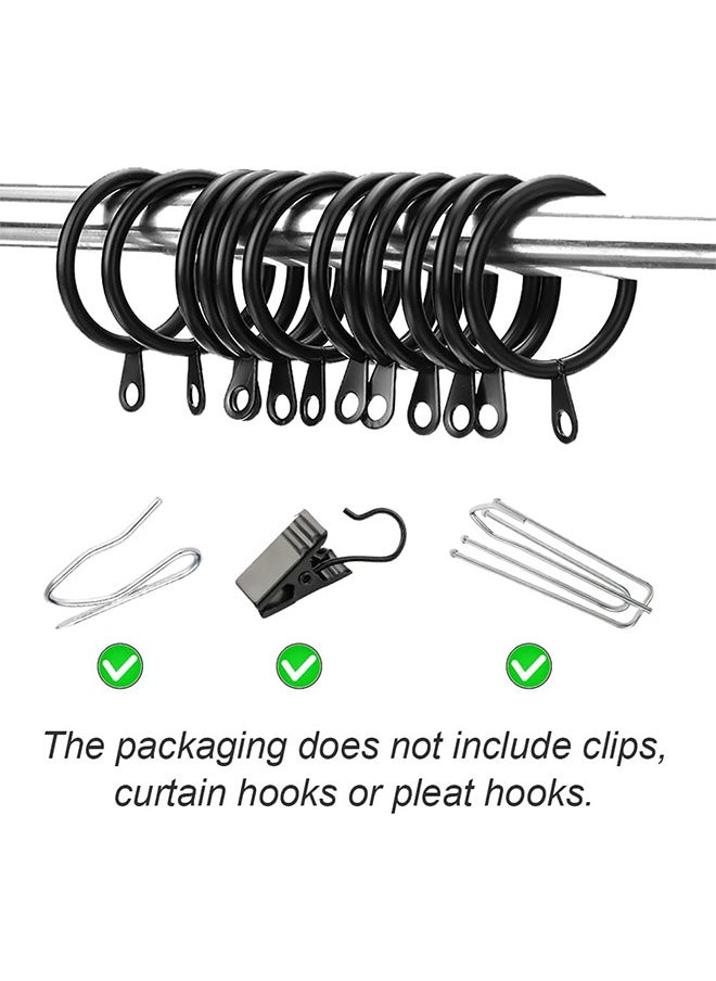 Depend Metal Drapery Curtain Rings Hanging Rings For Curtains And Rods, Drape Sliding Eyelet Rings 32 MM Internal Diameter For Most Curtains, Shower Curtains Easy To Install (Black, 20 Pack)  - Image 2