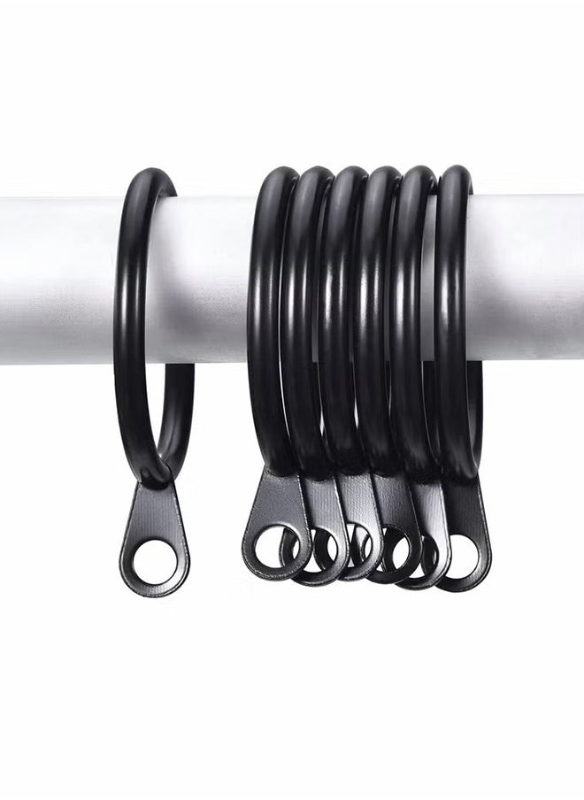 Depend Metal Drapery Curtain Rings Hanging Rings For Curtains And Rods, Drape Sliding Eyelet Rings 32 MM Internal Diameter For Most Curtains, Shower Curtains Easy To Install (Black, 20 Pack)  - Image 4