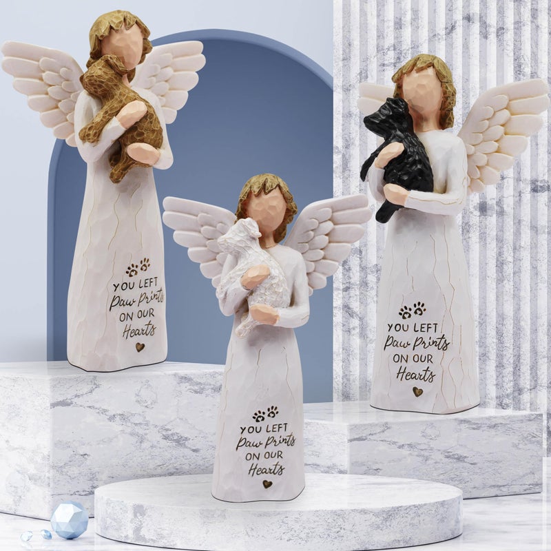 BORLESTA Pet Memorial Gifts for Dogs - Loss of Dog Sympathy Gift, Pet Loss Sympathy Gift, Dog Memorial Gifts, Pet Remembrance Gift, Bereavement Gifts Dogs Statue Angel Figurines (White) - Image 2