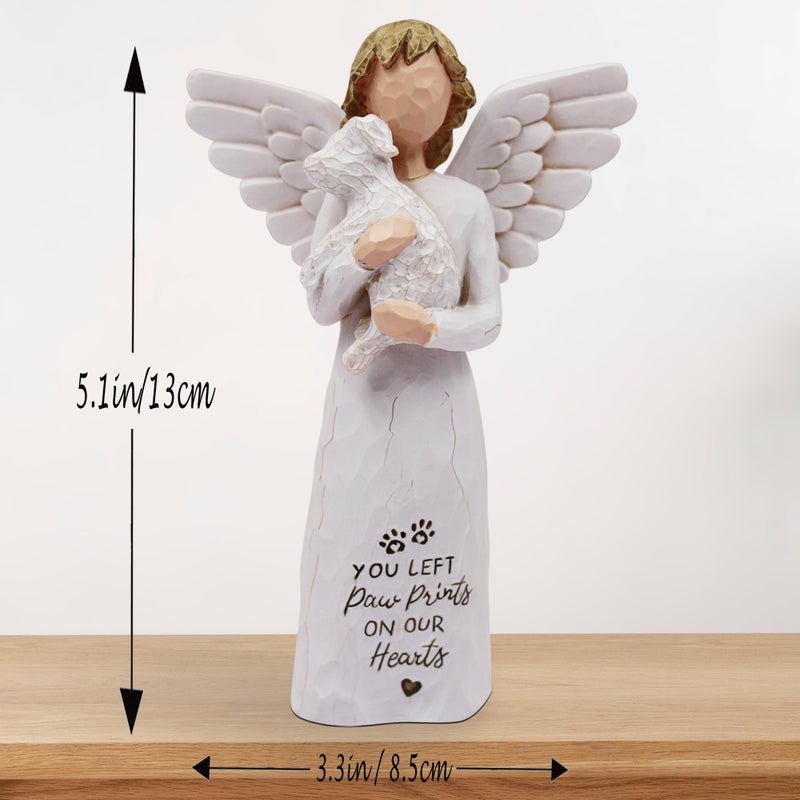 BORLESTA Pet Memorial Gifts for Dogs - Loss of Dog Sympathy Gift, Pet Loss Sympathy Gift, Dog Memorial Gifts, Pet Remembrance Gift, Bereavement Gifts Dogs Statue Angel Figurines (White) - Image 4